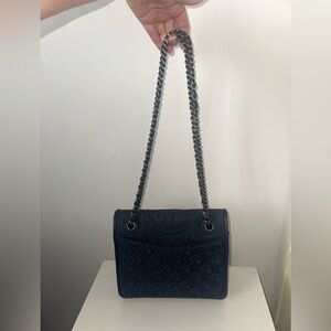 Tory Burch Quilted Denim Flap Bag!